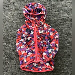 The North Face Red and Purple Fleece Jacket